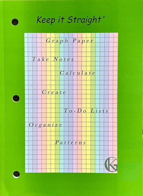 Keep it Straight Graph Paper, 3 Hole Punch Colored Graph Paper for Bullet Journal, College School Office Supplies