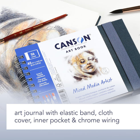 CANSON Art Book, Mixed Media Paper Notebook, 8.3x11.7 inches, White
