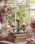 3D 300+Hour Set 24 Amagic Flameless Pink Timer Remote Tealights Candles, Black Wick Flickering Tea Light, Colored