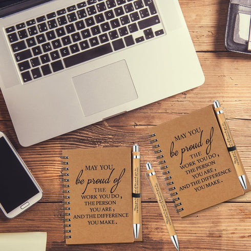 Honoson 30 Sets Employee Appreciation Gifts - Notebook with Ballpoint Pen, Mini Spiral Inspiration Notebook for Coworker