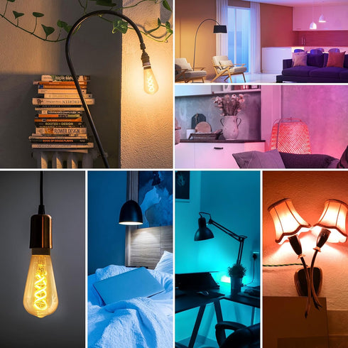 Bulb ST19, Bulb, 2700K-6500K ST58 Bulb, 5W (50 500lm, 1-Pack DiCUNO Smart Edison Color Changing WiFi Smart Light