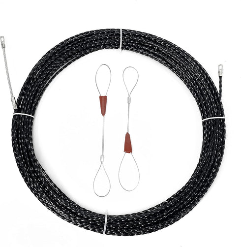 15M Cable Puller Rod, Duct Push Rod Fastener, Four Leaf Spiral Fish Tape for Cable Pulling