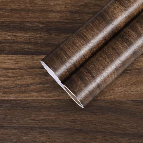 CHIHUT Realistic Walnut Wood Grain Contact Paper Peel and Stick Removable Brown