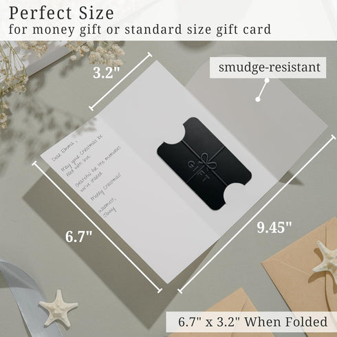 Set 20 20 24 Elegant Ribbon-Style Money Cards with Envelopes - Cards with Gold Foil, Envelopes, Sealing Stickers