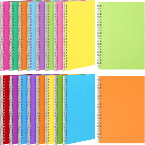 Pasimy 15 Pcs Bulk Spiral Notebook, A5 College Ruled Journals, 8.3 x 5.5 Inch, 15 Pastel Color Notebooks