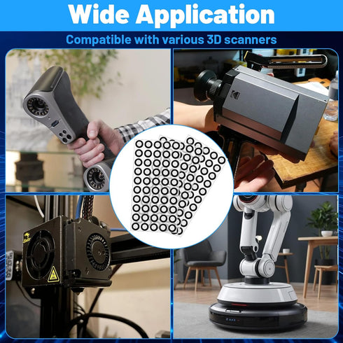 Josojoou 612 3D 3D 12 3D Pcs Scanning Markers for Scanner, Sheets Accurate Tracking Dots Reference Point Markers
