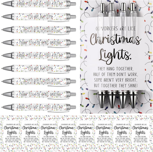 Sayglossy 150 Pcs Snowflake Pens for Coworkers Bulk Winter Ballpoint Pens with Thank