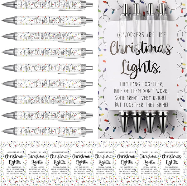 Sayglossy 150 Pcs Snowflake Pens for Coworkers Bulk Winter Ballpoint Pens with Thank