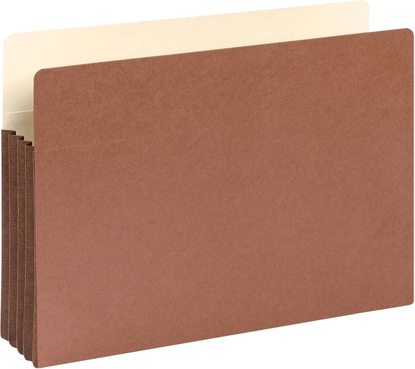 File Pocket, Straight-Cut Tab, 3-1/2" Expansion, Legal Size Smead, Redrope, 10 per Box (74264)