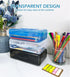 Plastic Translucent Pencil Box, Snap-Tight Lid Pencil Cases for School and Office Supplies, 1 Pack