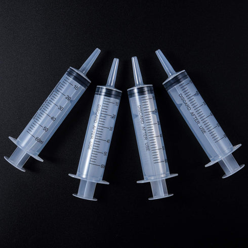 Frienda Large Plastic Syringe, 4 Pack Measuring Syringe Tools for Dispensing Multiple Uses (60 ml)