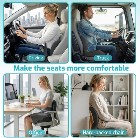 Sciatica,Tailbone,Back Ergonomic Seat Cushion,Office Chair Cushion with Lumbar Support Pillow,Car Orthopedic Seat