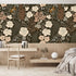 HAOKHOME 93276 Peel and Stick Wallpaper Floral Vintage Removable Rose Leaf Black/Brown/Beige Stick on Mural 17.7in x 6.6ft by HAOKHOME