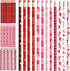 Valentine's Day Pencils for Kids, 60 Pcs Red Heart Pencils with Erasers for Goodie Bags and Rewards