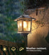 2 Pack Bulb,Outdoor 4 Hooks,3000K PASAMIC Solar Wall Lanterns with Replaceable Hanging Lights with Solar Panels,Dusk