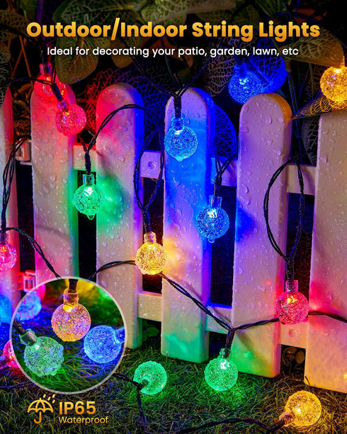 2-Pack 120 72Ft 8 Brightown Solar String Lights Outdoor Waterproof, LED Total, Solar Powered Globe Patio Lights