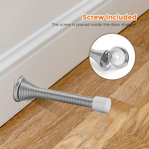 Ravinte Door Stoppers, 18 Pack Satin Nickel Spring Door Stops with Rubber Bumper for Bottom of Door