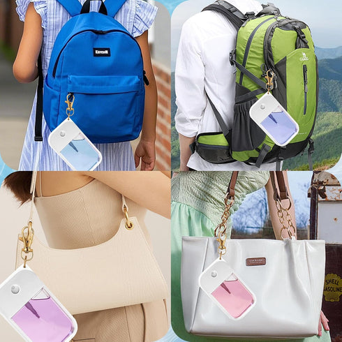 MEMOVAN Hand Sanitizer Spray Case Holder Compatible with Touchland Protective Silicone Case with Keyring Mist Hand