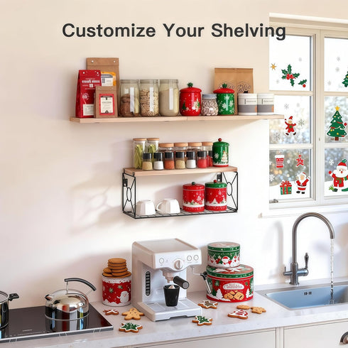 Amada Bathroom Shelves Over Toilet with Storage Basket, Floating Wall Shelf for Home Organization & Wall Decor
