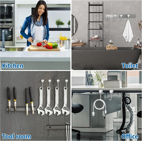 BAVITE Swivel Swing Magnetic Hook, Upgraded Refrigerator Magnetic Hooks, Strong Neodymium Magnet, 30lb Magnetic Hooks
