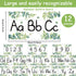 gisgfim 12 Pieces Alphabet Bulletin Board Strips Set Greenery Alphabet Line ABC Alphabet Banner & Number Border Posters for Preschool Kindergarten Classroom Bedroom Playroom (Eucalyptus) by gisgfim