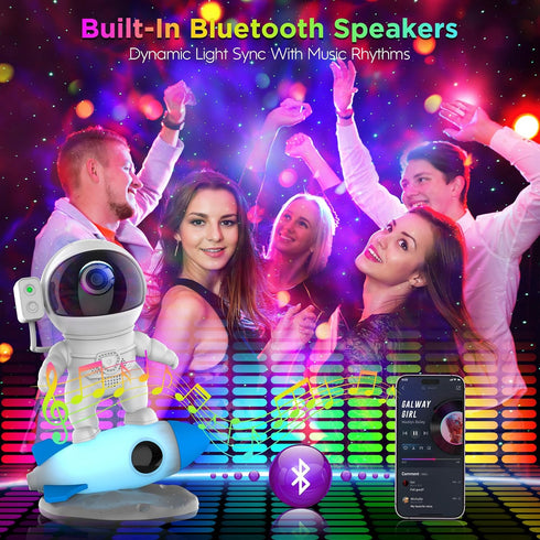 FlyLily Astronaut Galaxy Projector for Bedroom, Star Projector Galaxy Light with App & Remote Control, White Noises