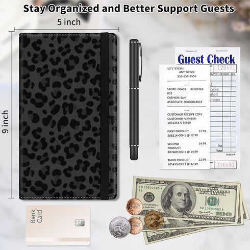 SDDFRHGH Book,5x9 Inch Server Book,Waitress Server Books for Waitress & Waiter, Cute PU Leather Serving Book Guest