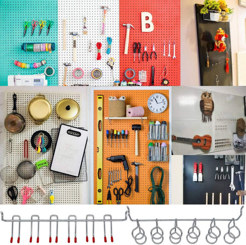 114 Pcs Pegboard Hooks Assortment with Metal Hooks, Bins, and Peg Locks for Organizing Storage System Tools