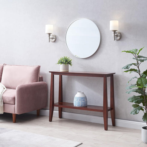 1-Light Dimmable, 556183 Design House Aubrey Wall Sconce, Satin Nickel Finish, Frosted Glass Shade, for Hallway, Foyer