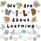 Ctosree 134 Pcs Safari Bulletin Board Set - We are Wild about Learning with Leaf Flower Wood Bead Animals Cutouts