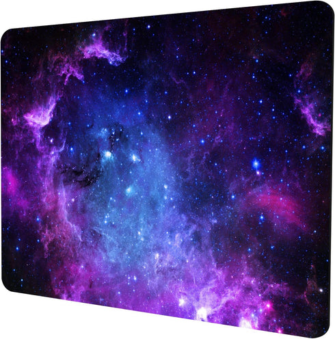 Purple Galaxy Mouse Pad, Small Personalized Nebula Design Washable Rubber Mouse Pad 9.5 X 7.9 inches