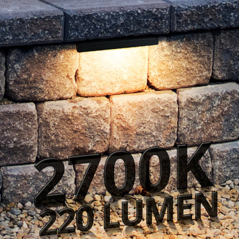 GKOLED 6.8 Inches LED Hardscape Lights, Low Voltage Waterproof Landscape Lighting, 1.5W 2700K Outdoor Step Lights