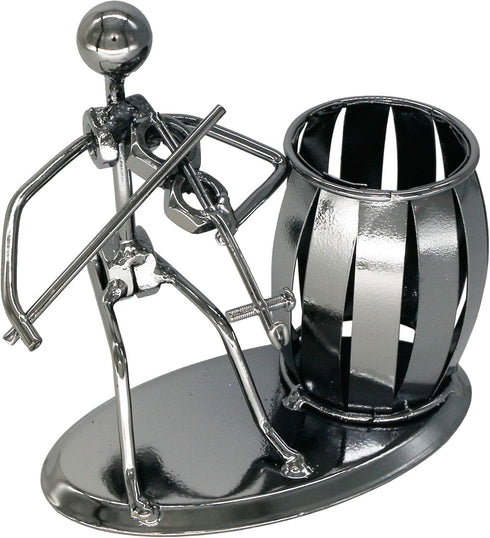 Metal Pencil Holder, Office Supply Pen Organizer Desktop Decoration Stand Container (Violin)