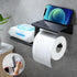AIDILI 304 Adhesive Toilet Paper Holder with Double Shelf, No Drilling Wall Mount Toilet Tissue Roll Holder, Rustproof
