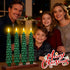 3D (1pcs) Christmas Tree Candles with Remote, Real Wax LED Flameless Taper Candles, Battery Operated Flickering