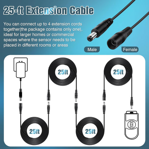 Feekoon 1 Pack 920-003, 25ft 900-001 900-002 900-006 Extension Cable Compatible with Moen Weatherproof Power Extension