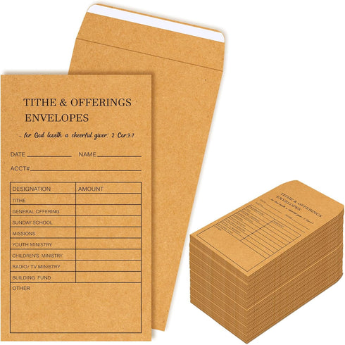 Church Supplies Kraft Offering Tithe Envelopes for Religious Church, 500 Pieces