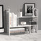 MASAKA B&W Desktop Organizers with Shelves, Adjustable WPC Display Shelf for Office Desk, Makeup Shelf, White