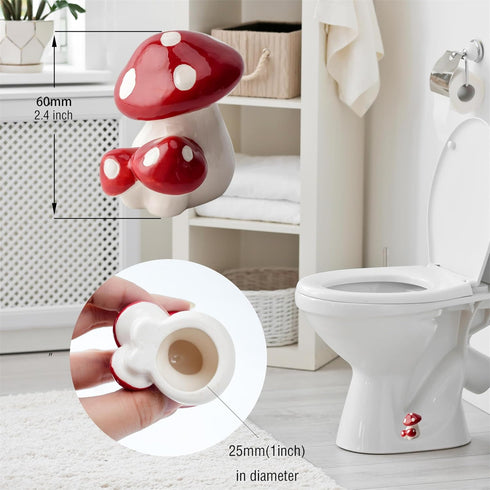 Mushroom Toilet Floor Bolt Caps, Ceramic Mushroom Toilet Bolt Covers, Cute Bathroom Decor, Fun Gadgets Easy