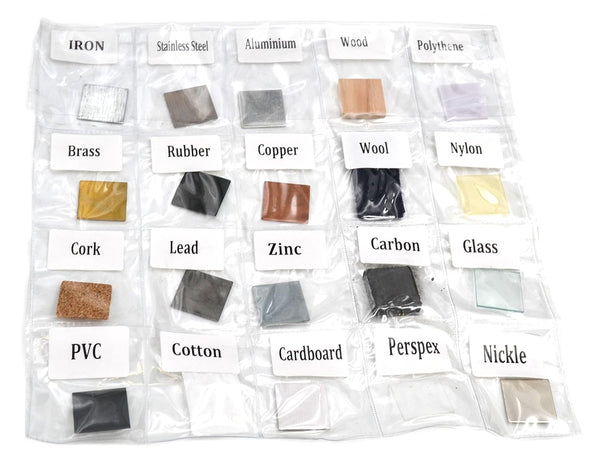 EISCO Materials Collection Set, Educational Exploration, Set of 20 Magnetic and Non-Magnetic