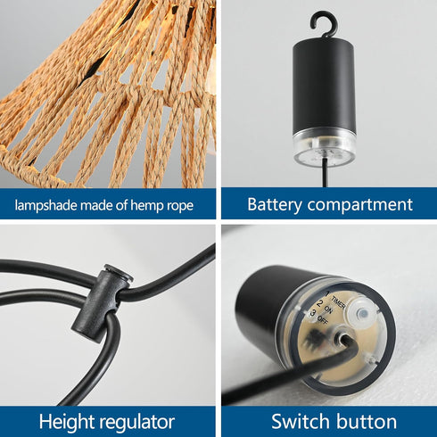 Control,4*AA Decor-2 Pack HuixuTe Battery Operated Hanging Outdoor Chandelier, Gazebo Lights Outdoor Pendant Light