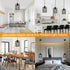 Black Pendant Lights for Kitchen Island, Industrial Farmhouse Pendant Light Fixtures with Seeded Glass Shade
