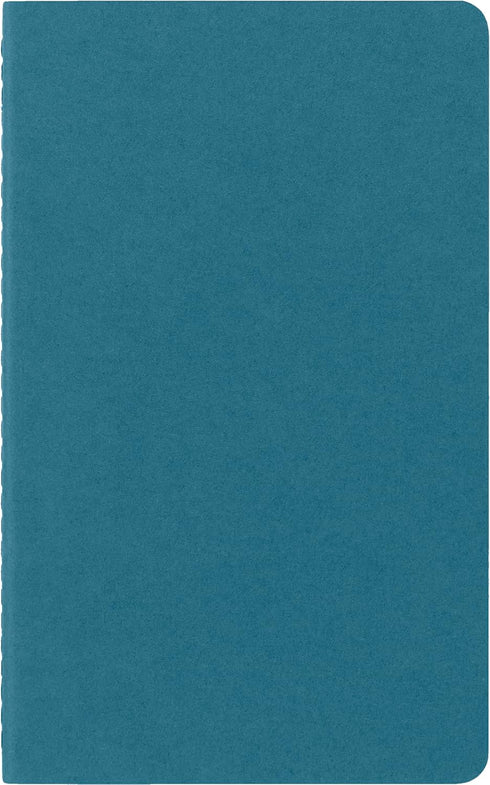 Moleskine Cahier Journal, Soft Cover, Large (5" x 8.25") Ruled/Lined, Brisk Blue, 80 Pages (Set of 3) by Moleskine