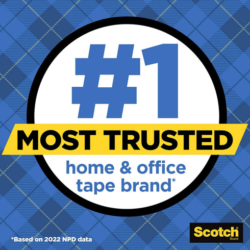 Scotch Wall-Safe Tape, 2 Rolls, Invisible, Sticks Securely & Removes Cleanly, 3/4 in x 800 in (813S2)