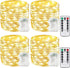 4 Pack Christmas Fairy Lights Battery Operated with Remote, Each 33FT 100LED