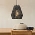 7" Woven Pendant Light Fixtures, ELYONA Farmhouse Coastal Hanging Lamp with Matte Black Handwoven Rattan Basket Shade