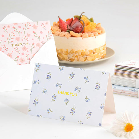50 Pack 6 Crisky Floral Thank You Cards with Envelopes & Stickers for Birthday, Baby Shower,Bridal Shower, Wedding