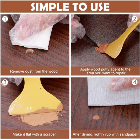 SEISSO Wood Filler, Walnut Wood Putty for Trim, Wood Filler Paintable, Stainable, Water-Based Wood Putty Filler