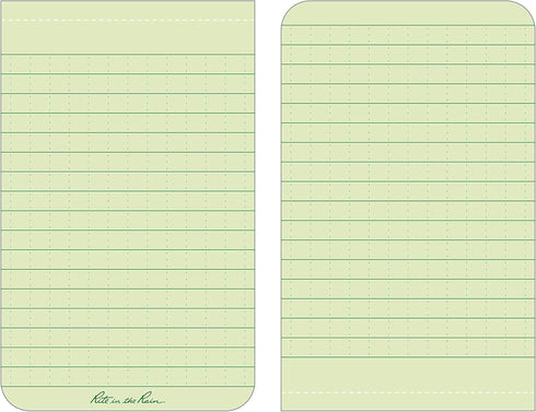 Rite in the Rain Weatherproof Soft Cover Notebook, 3.25" x 5", Green Cover, Top Bound, Universal Pattern (No. 978)