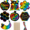 Qpout 28 Packs Rosh Hashanah Greeting Cards,Magic Rainbow Scratch Off Cards,Shana Tova Scratch